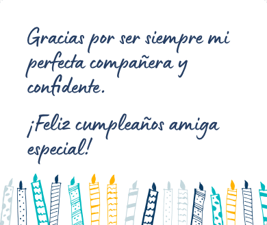Mensaje de cumpleaños bonito para una amiga
