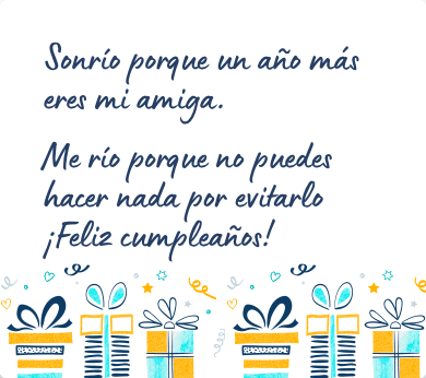 Mensaje de cumpleaños divertido para una amiga