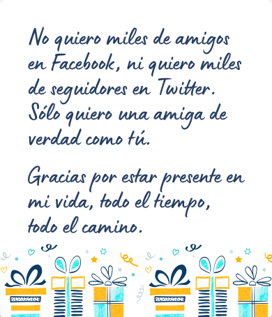 Mensaje de cumpleaños bonito para una amiga