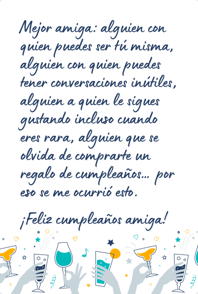Mensaje de cumpleaños divertido para una amiga