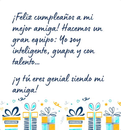 Mensaje de cumpleaños divertido para una amiga