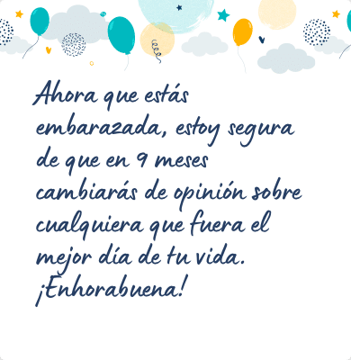 Mensaje para felicitar un embarazo