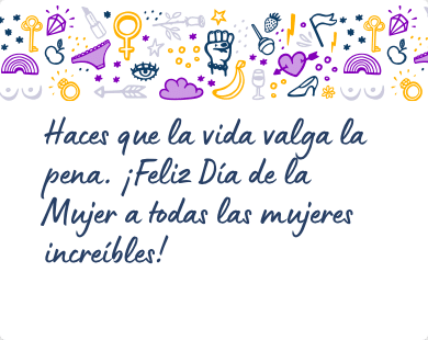 Mensaje para felicitar el Día de la Mujer