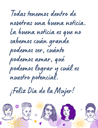 Mensaje para felicitar el Día de la Mujer