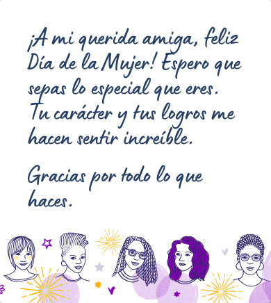 Mensaje para felicitar el Día de la Mujer