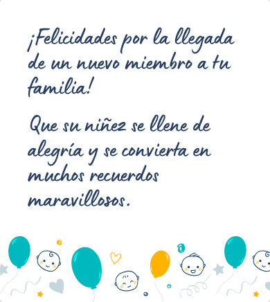 Mensaje para felicitar un nacimiento