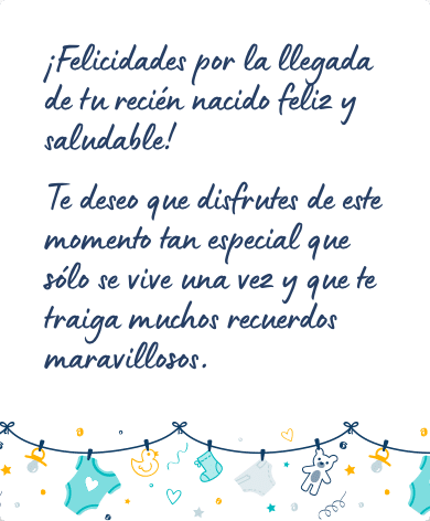 Mensaje para felicitar un nacimiento