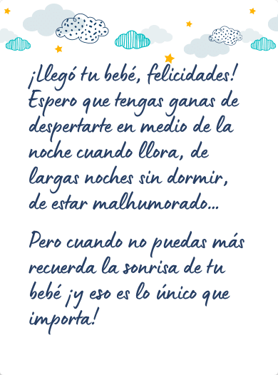 Mensaje para felicitar un nacimiento
