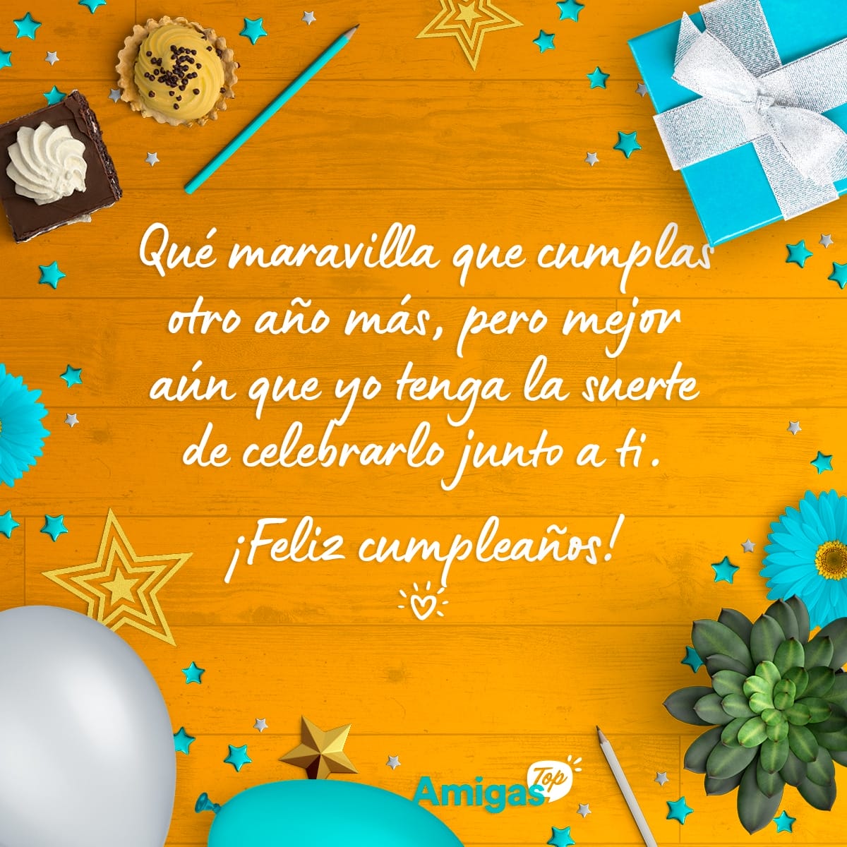 Imagen con mensaje de cumpleaños bonito para una amiga