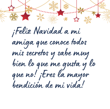 Mensaje de Navidad bonito para una amiga