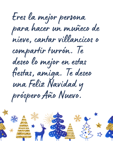 Mensaje de Navidad bonito para una amiga