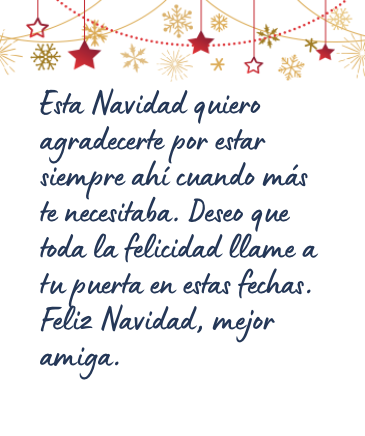 Mensaje de Navidad bonito para una amiga