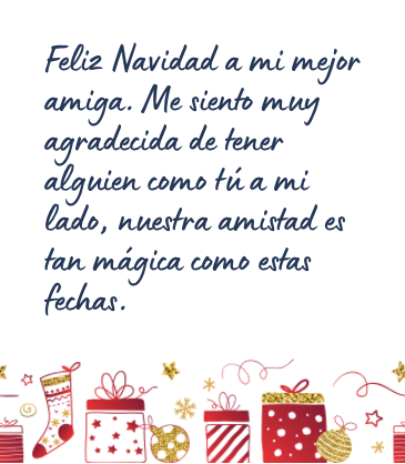 Mensaje de Navidad bonito para una amiga