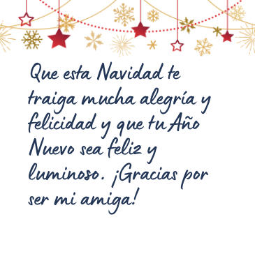 Mensaje de Navidad bonito para una amiga