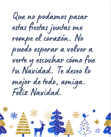 Mensaje de Navidad bonito para una amiga