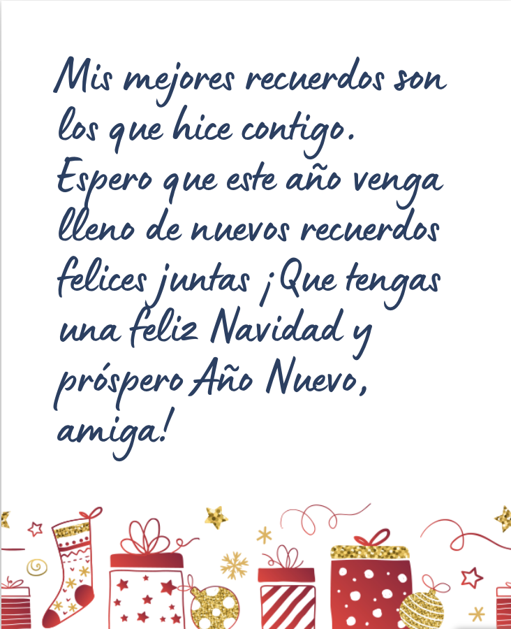 Mensaje de Navidad bonito para una amiga