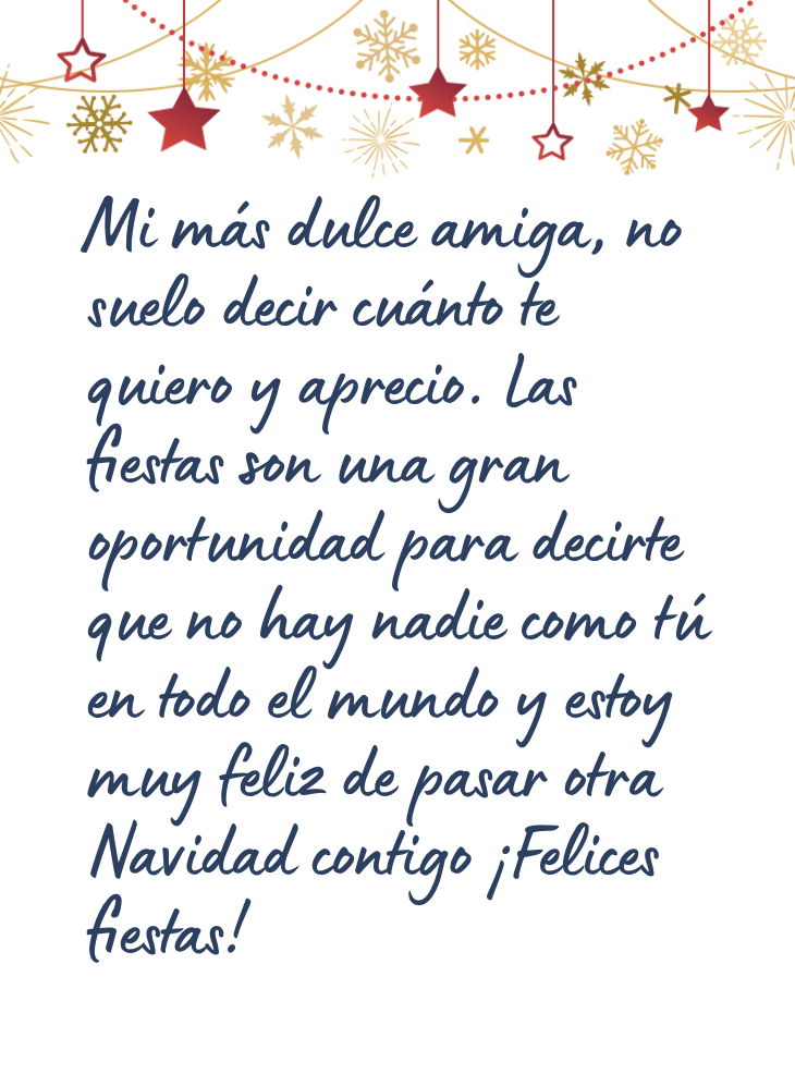 Mensaje de Navidad bonito para una amiga