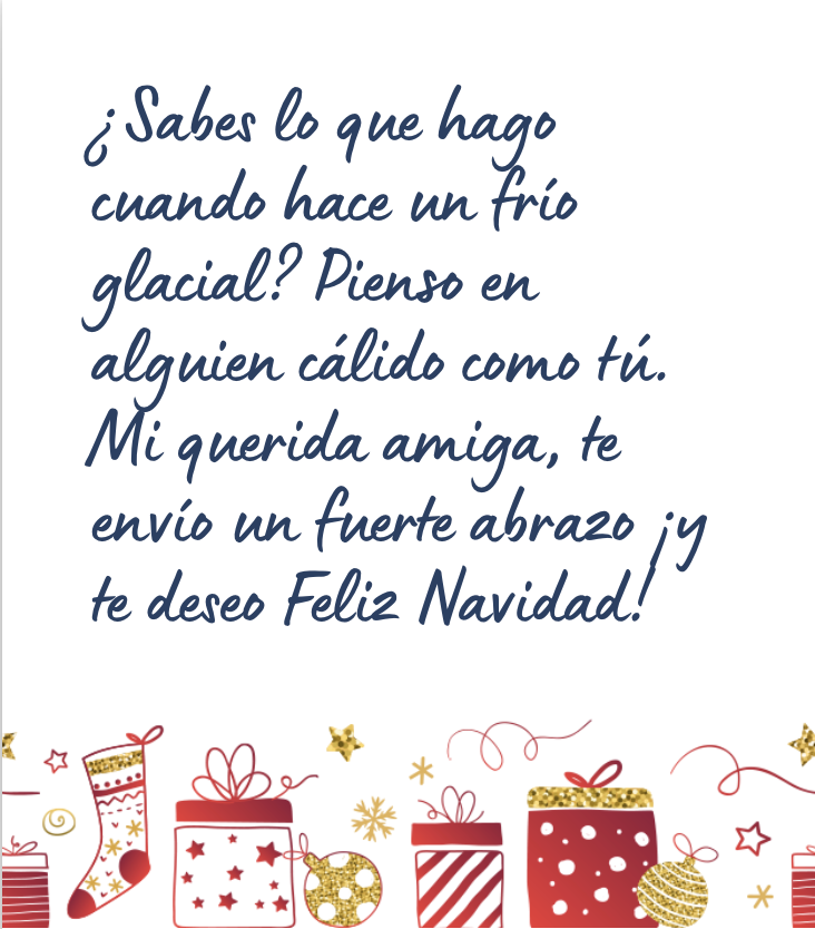 Mensaje de Navidad bonito para una amiga