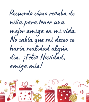 Mensaje de Navidad bonito para una amiga
