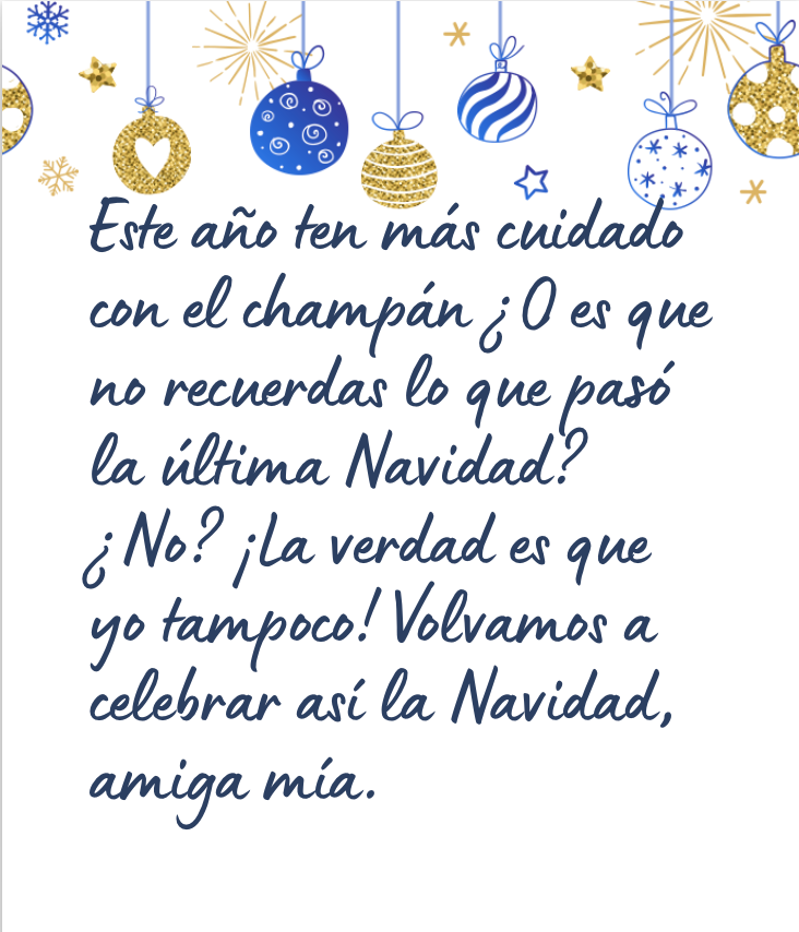 Mensaje de Navidad divertido para una amiga