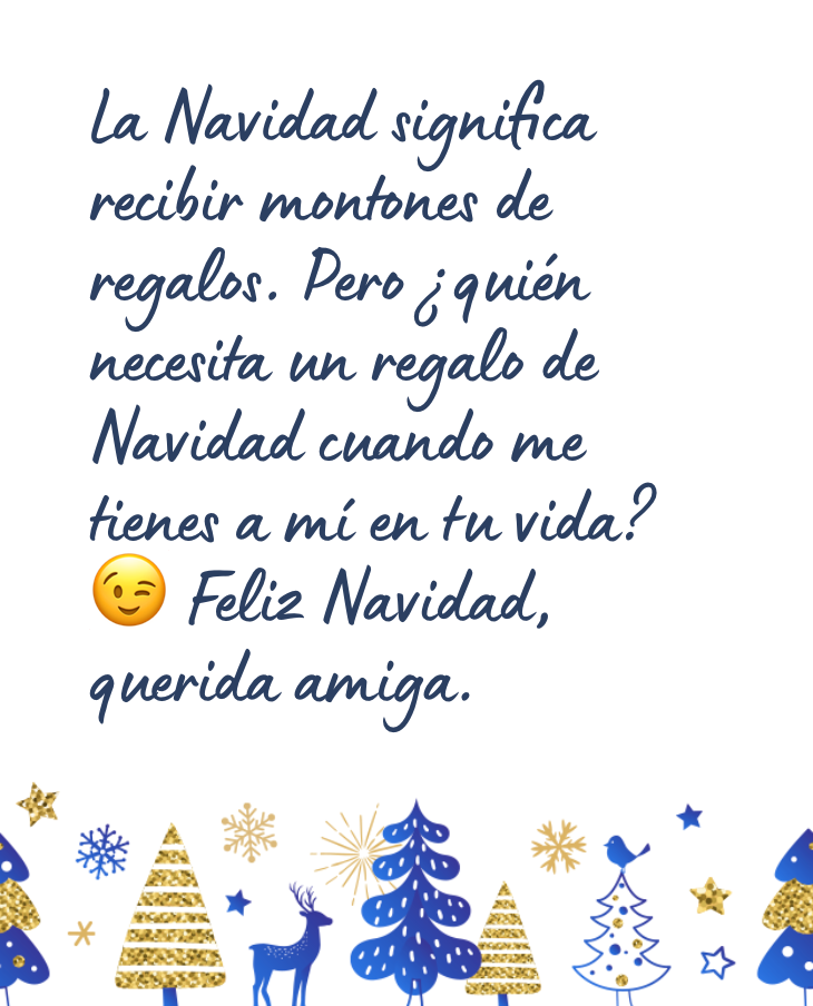 Mensaje de Navidad divertido para una amiga