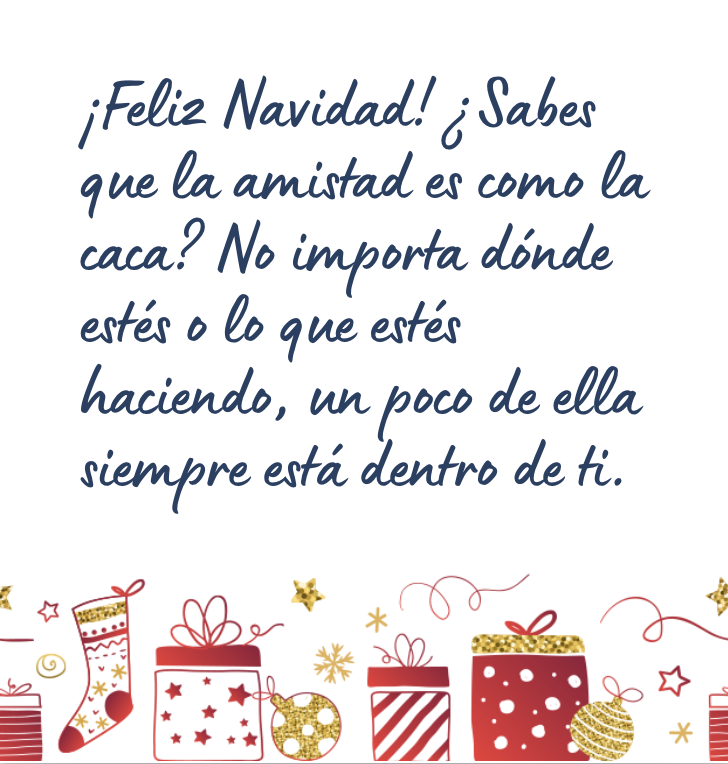 Mensaje de Navidad divertido para una amiga