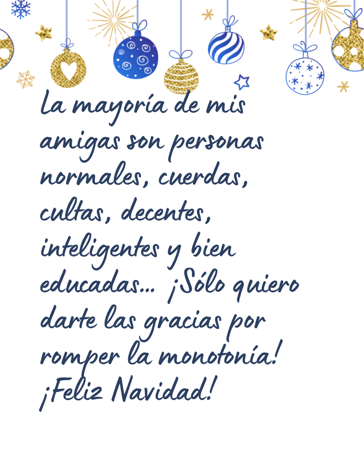 Mensaje de Navidad divertido para una amiga