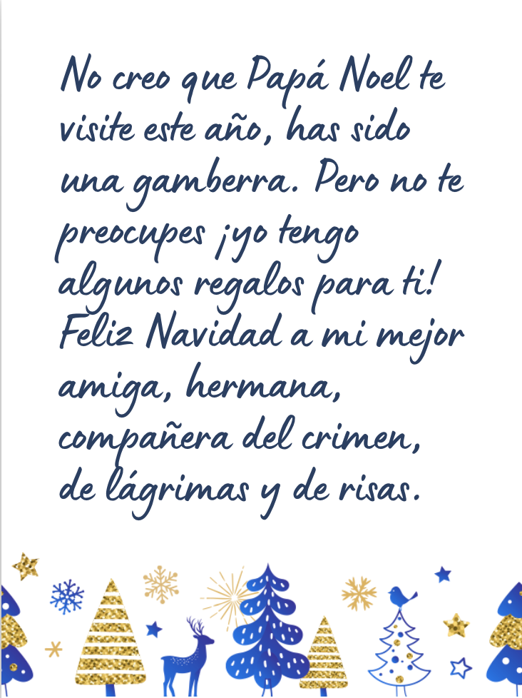 Mensaje de Navidad divertido para una amiga