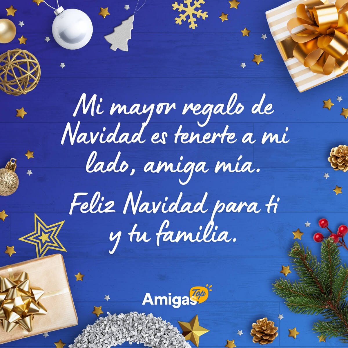 Frases de feliz Navidad para una amiga 2023 