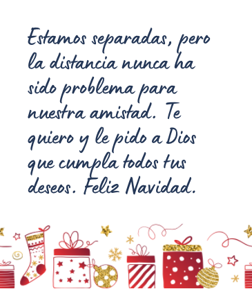 Mensaje de Navidad bonito para una amiga
